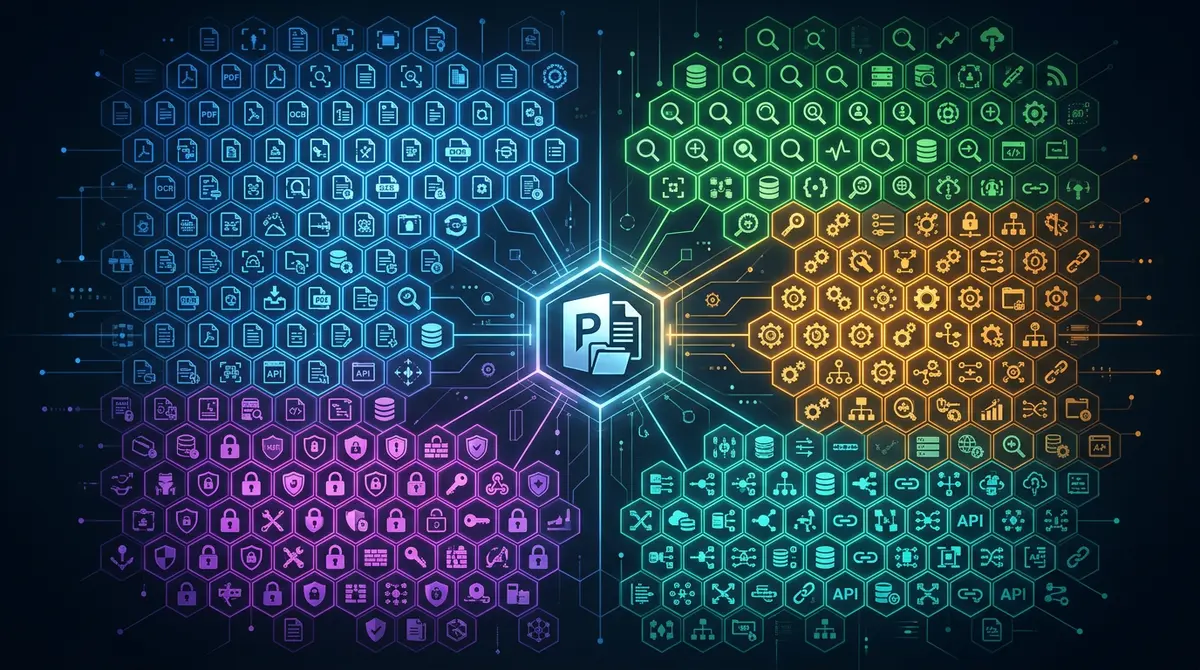 Över 443 atomära API-verktyg organiserade efter kategorier i en modern plattform