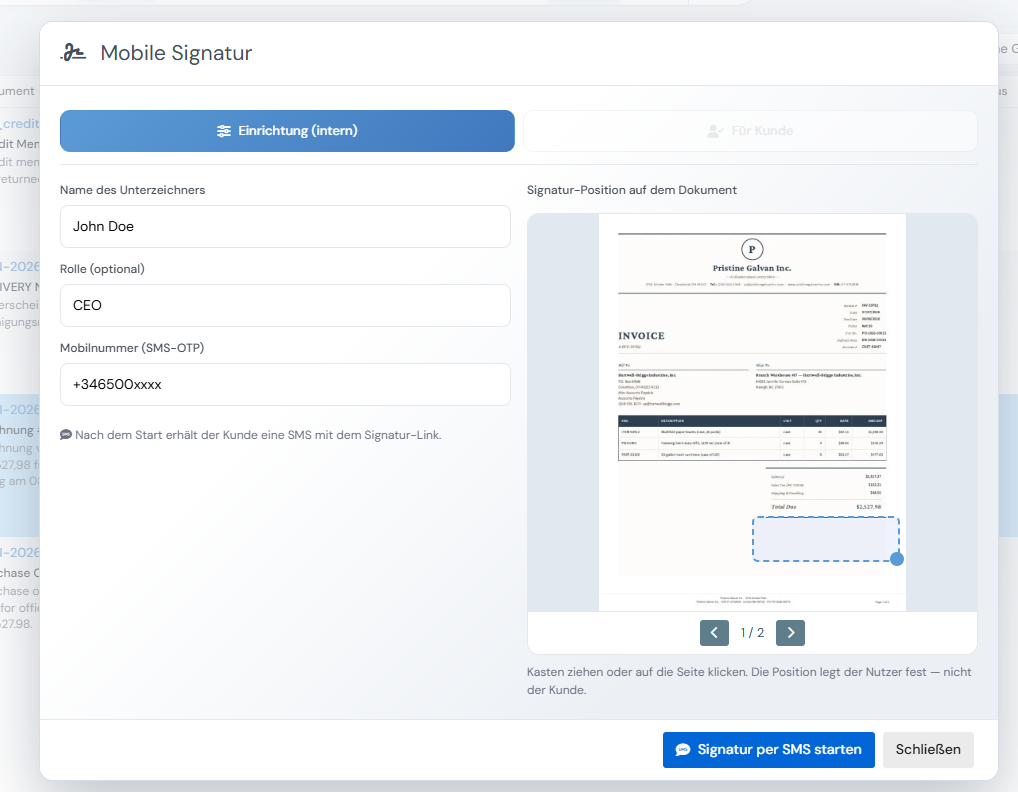 2 · Set up mobile signature