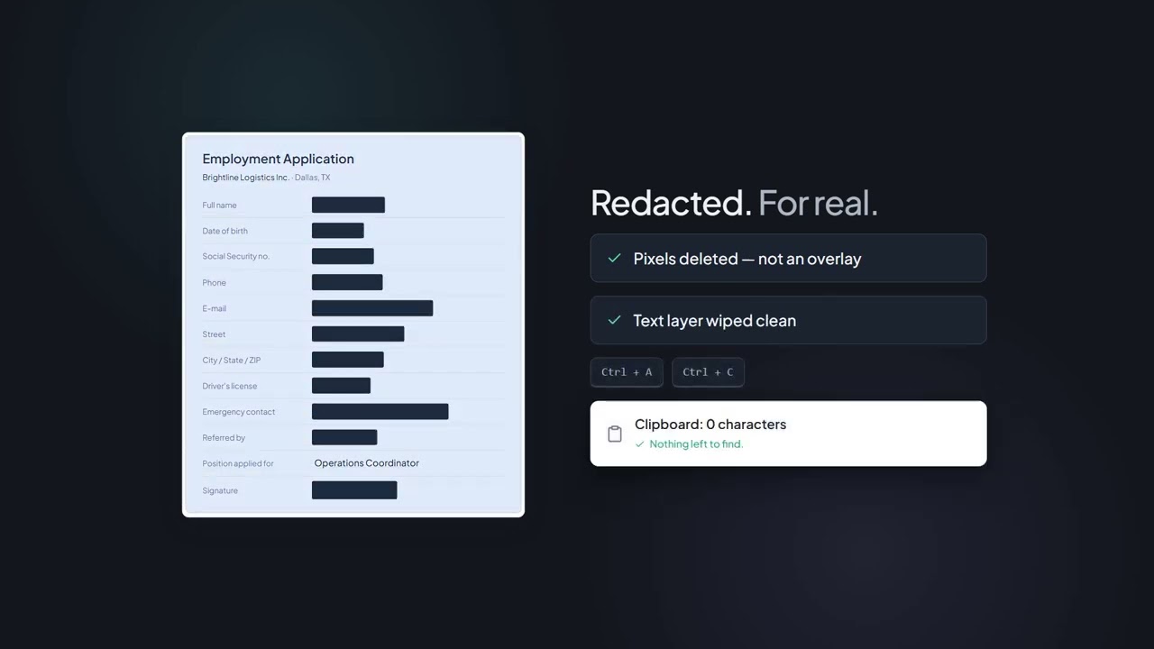 PII Redact in Aktion