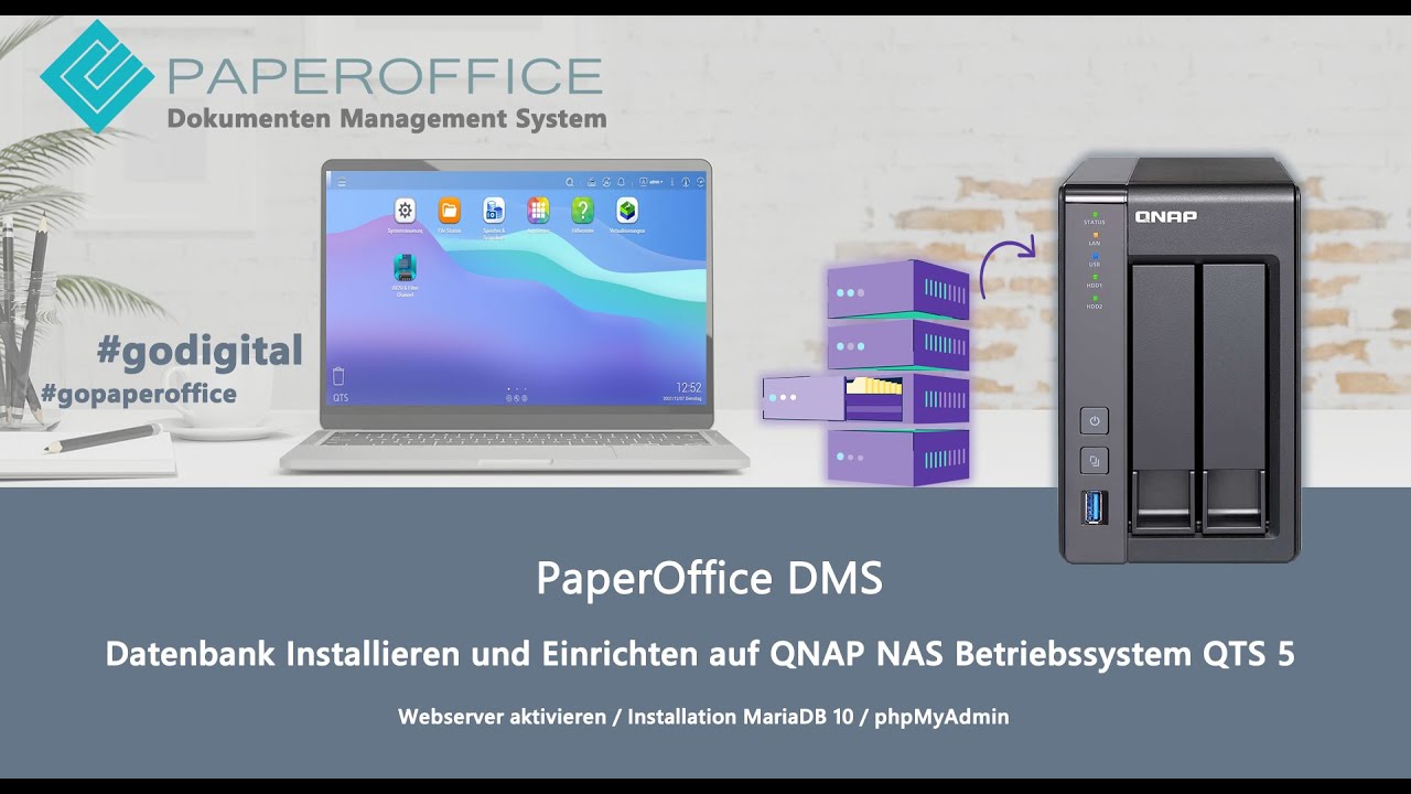 QNAP QTS 5: установить MariaDB 10 и подключить PaperOffice