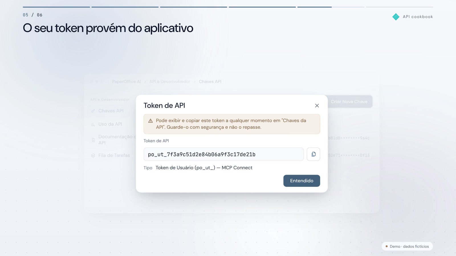 Prompts para copiar. Exemplos prontos de API.