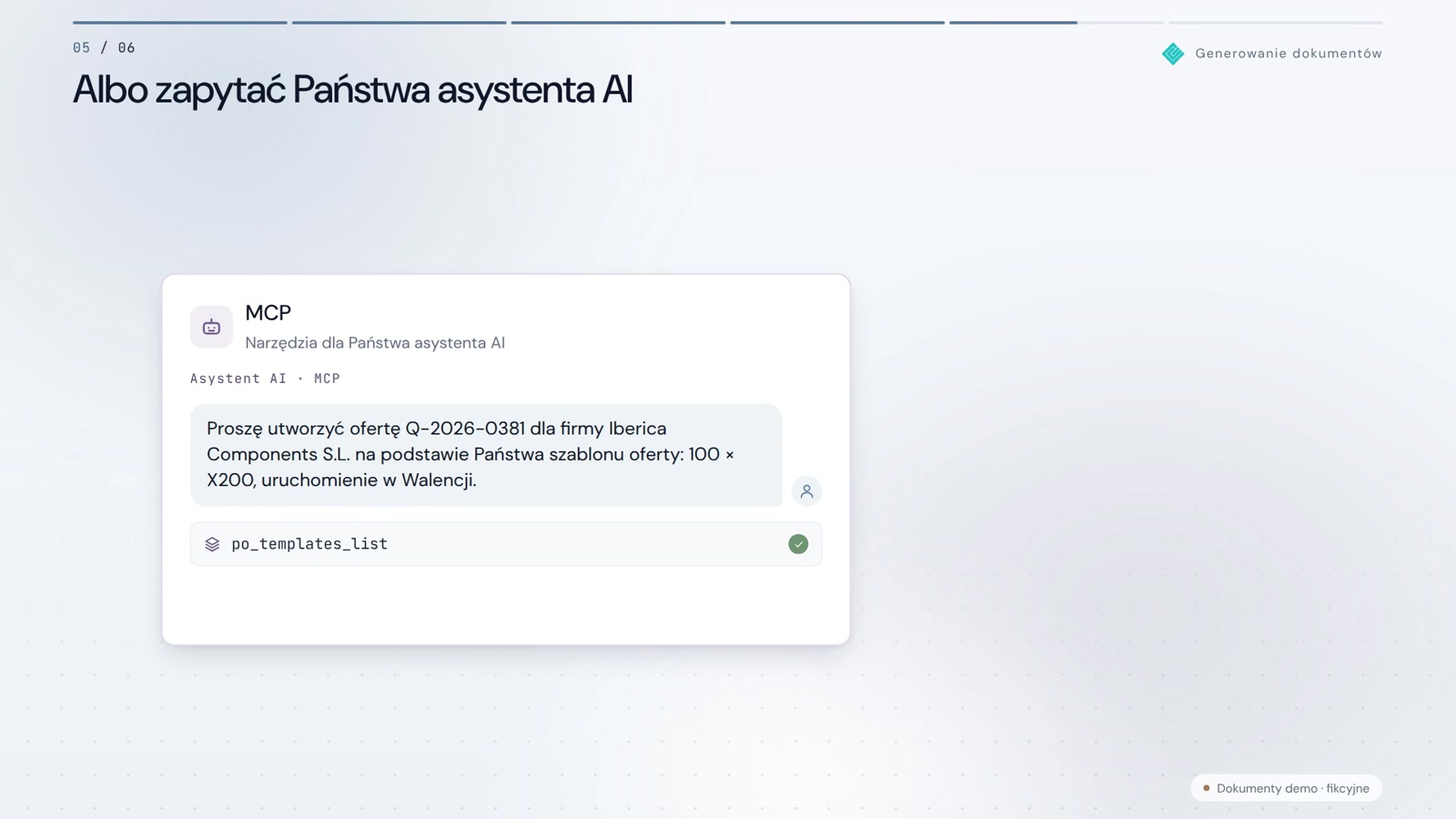 Państwa szablon, Państwa dane. PDF ląduje w Państwa Workspace.