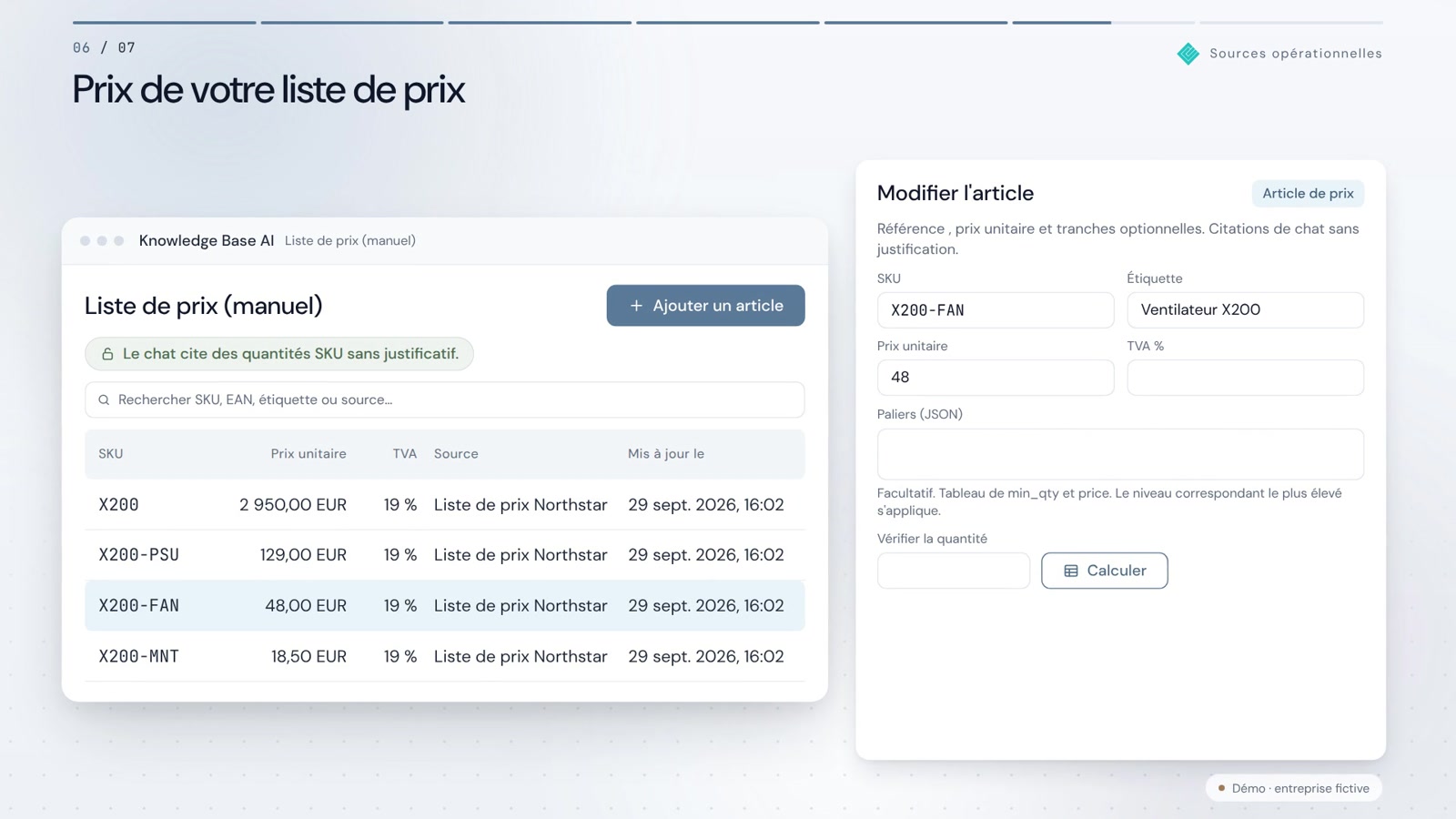 Données commerciales