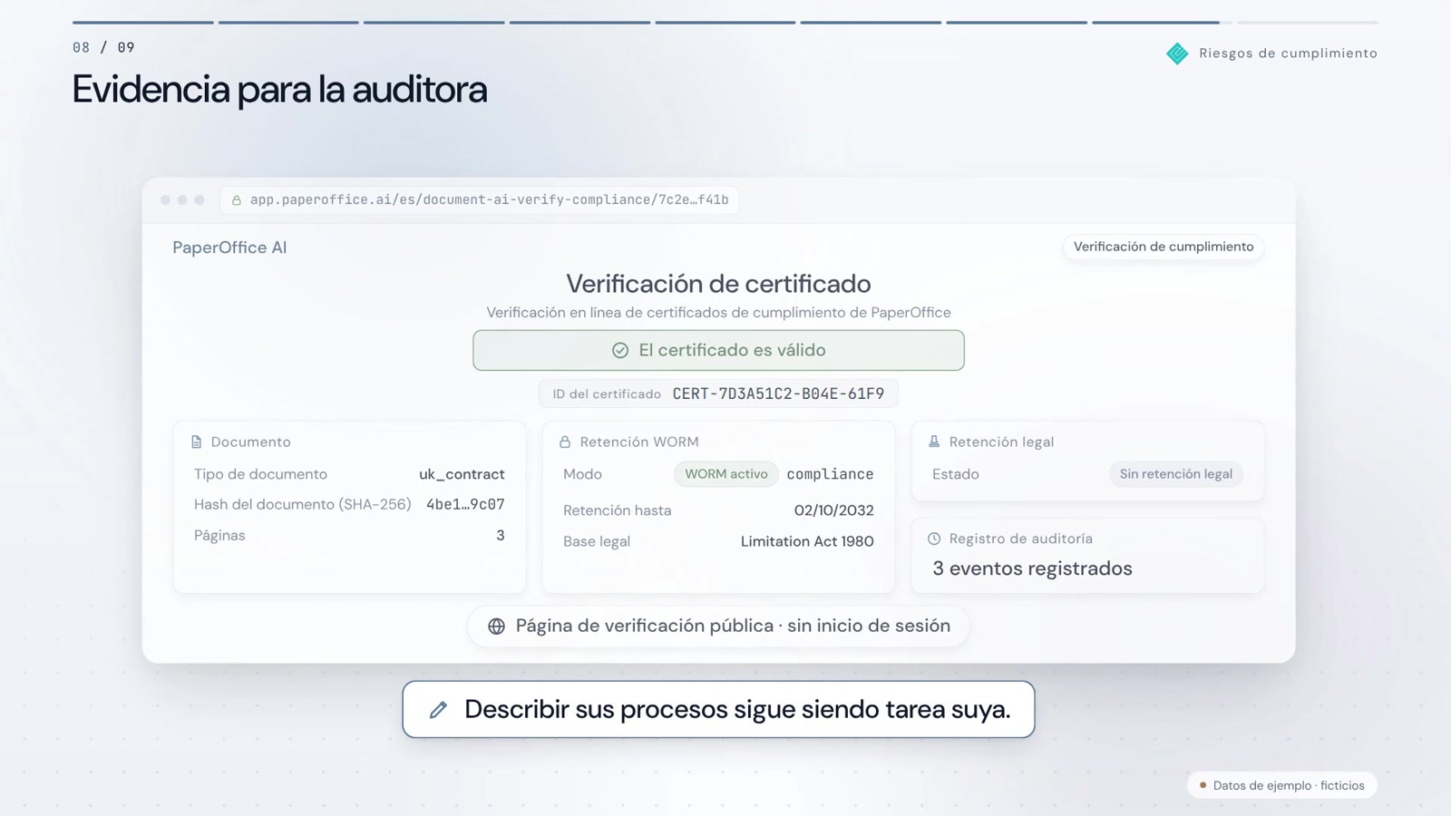 La auditoría pregunta. El registro responde.