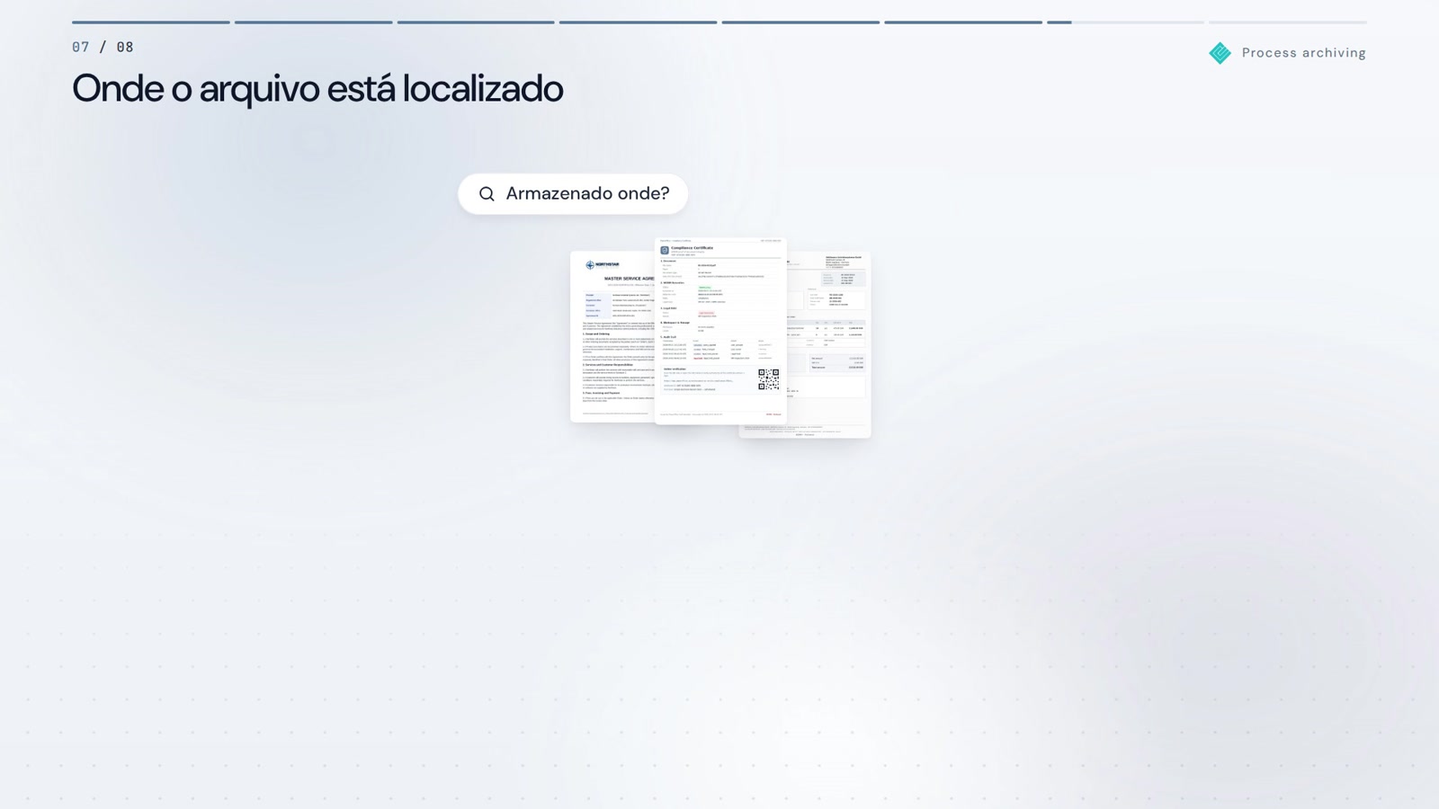 Arquivado ao chegar. Bloqueado até o vencimento do prazo.
