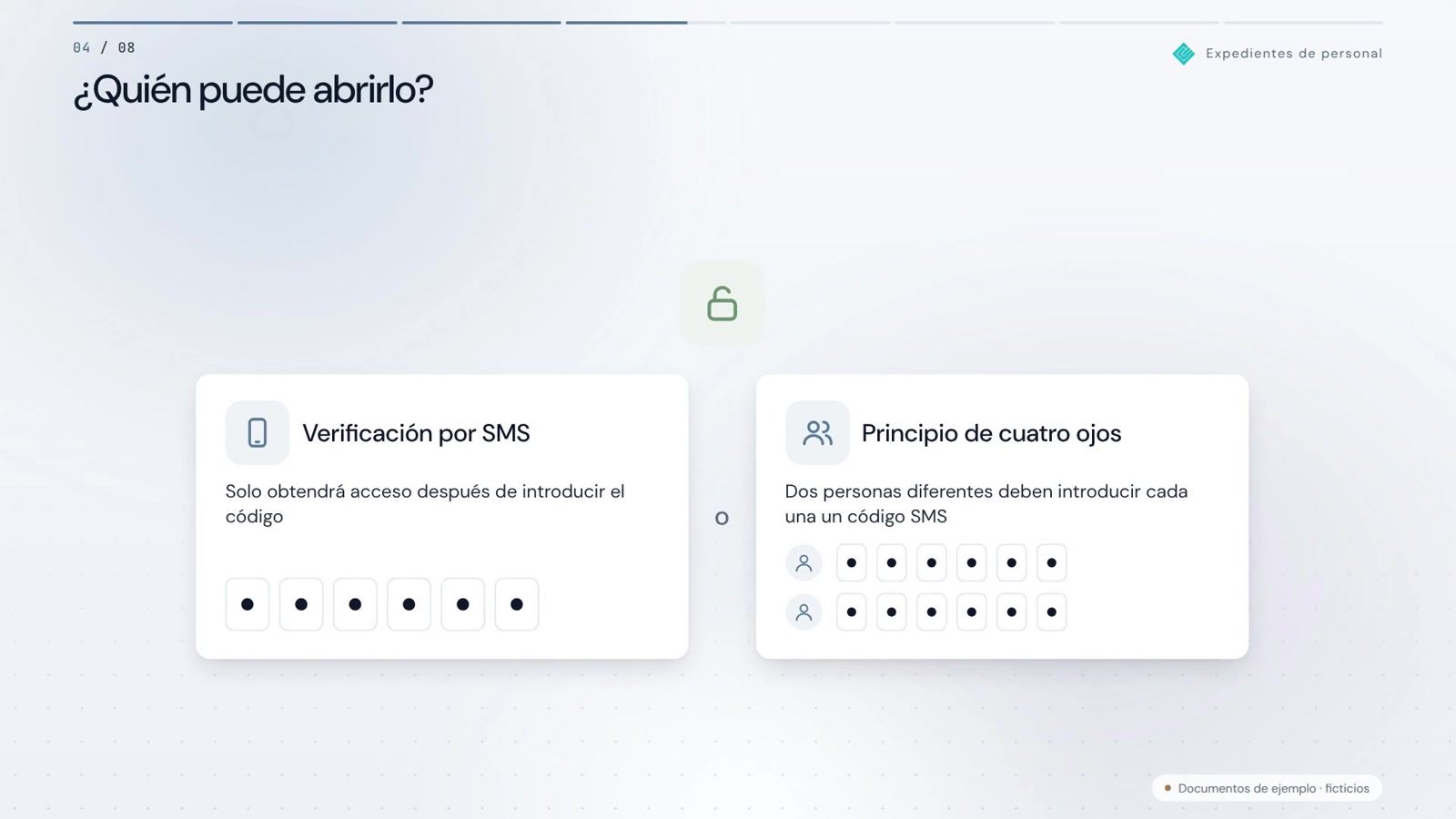 Cada documento en el expediente. Visible solo para autorizados.