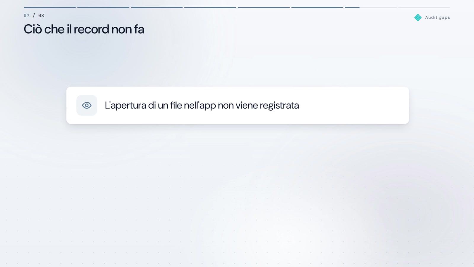 L'auditor chiede. La prova è pronta.