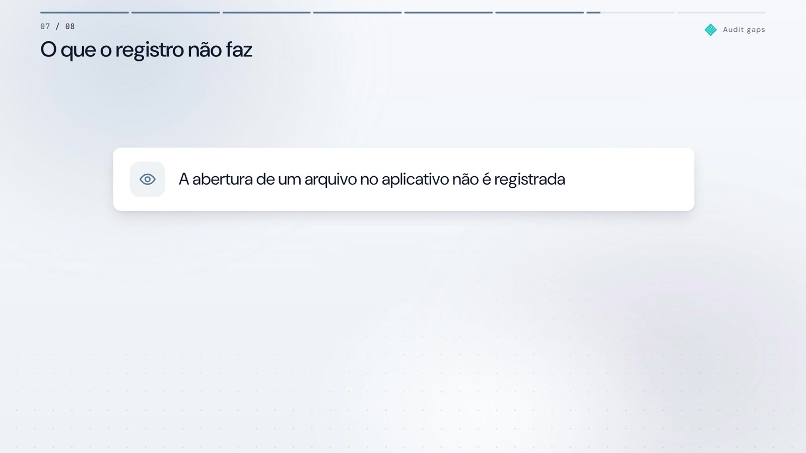 O auditor pergunta. A comprovação está presente.