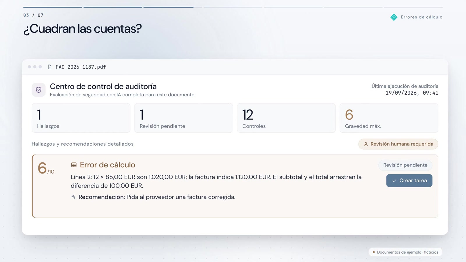 Posiciones por precio. Recálculo antes del pago.