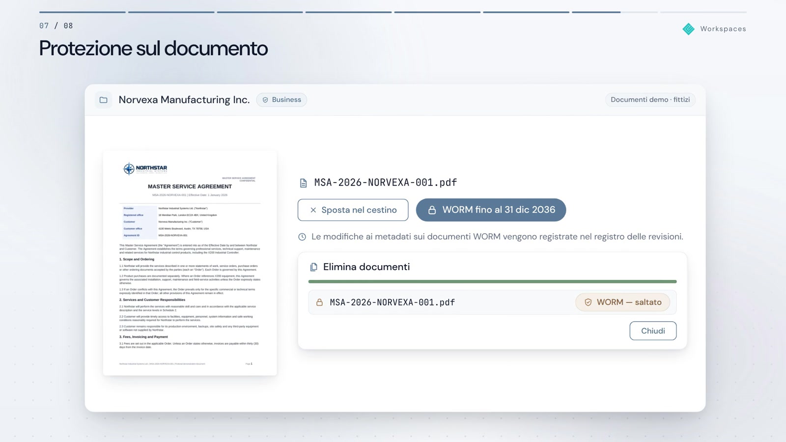 Workspaces in azione
